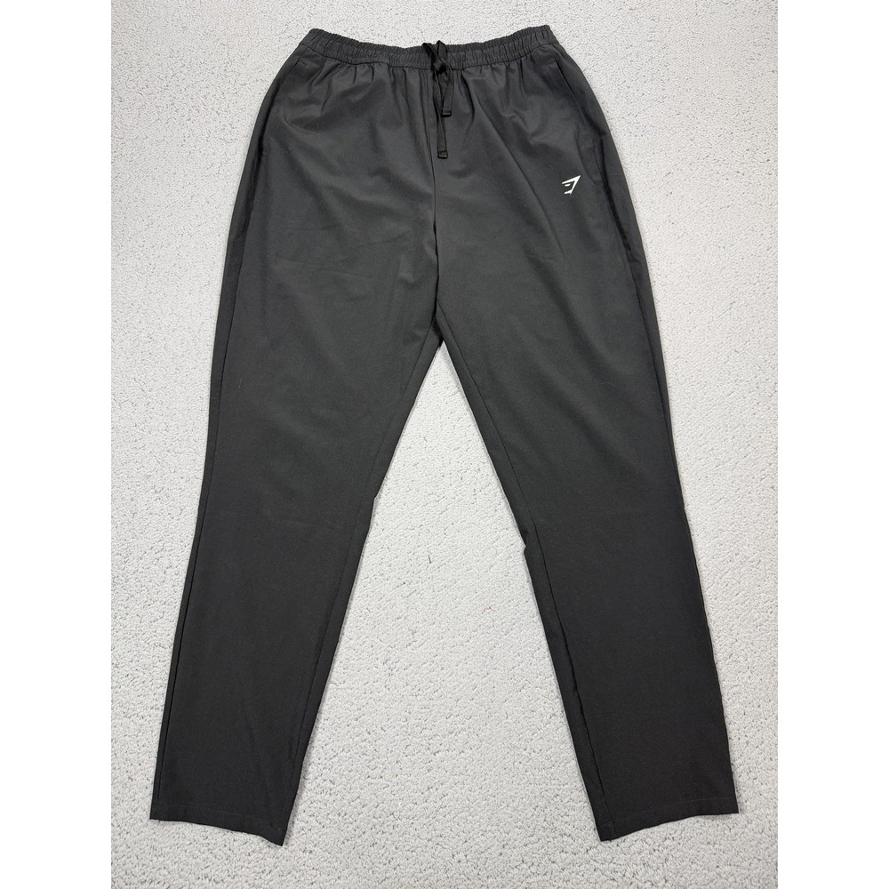 Gymshark Pants Mens M Black Woven Track Joggers Stretch Lightweight Athletic